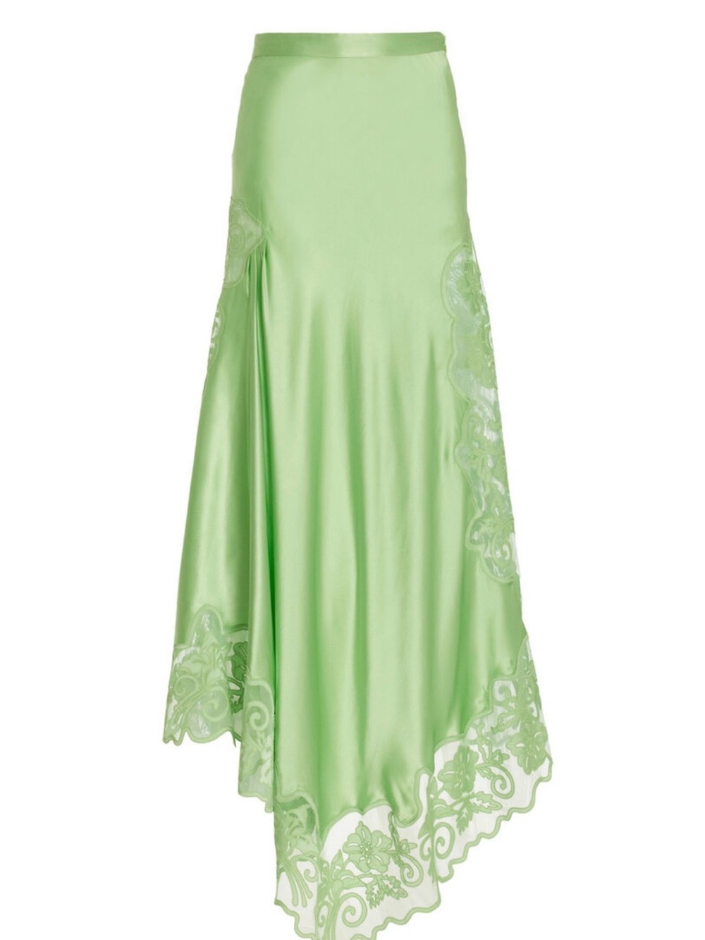 Ulla Johnson Cressida Lace-Trimmed SIlk Midi Skirt 12